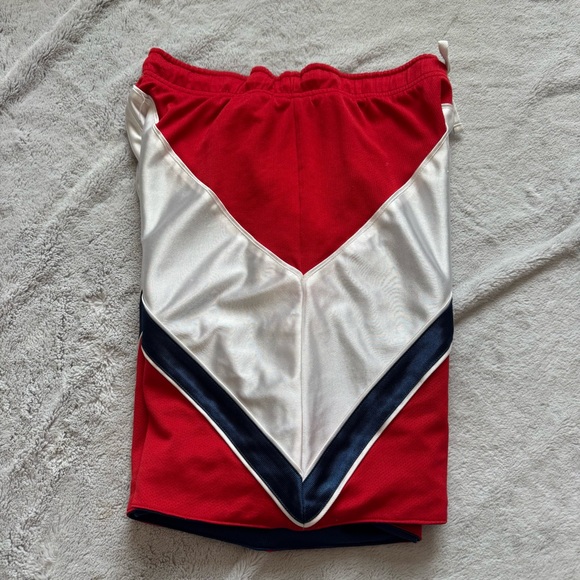 Vintage Reversible Basketball Shorts Red White Navy Chevron Pro Cut 90s Medium - Picture 10 of 10